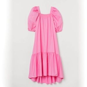 Pink puff sleeve dress